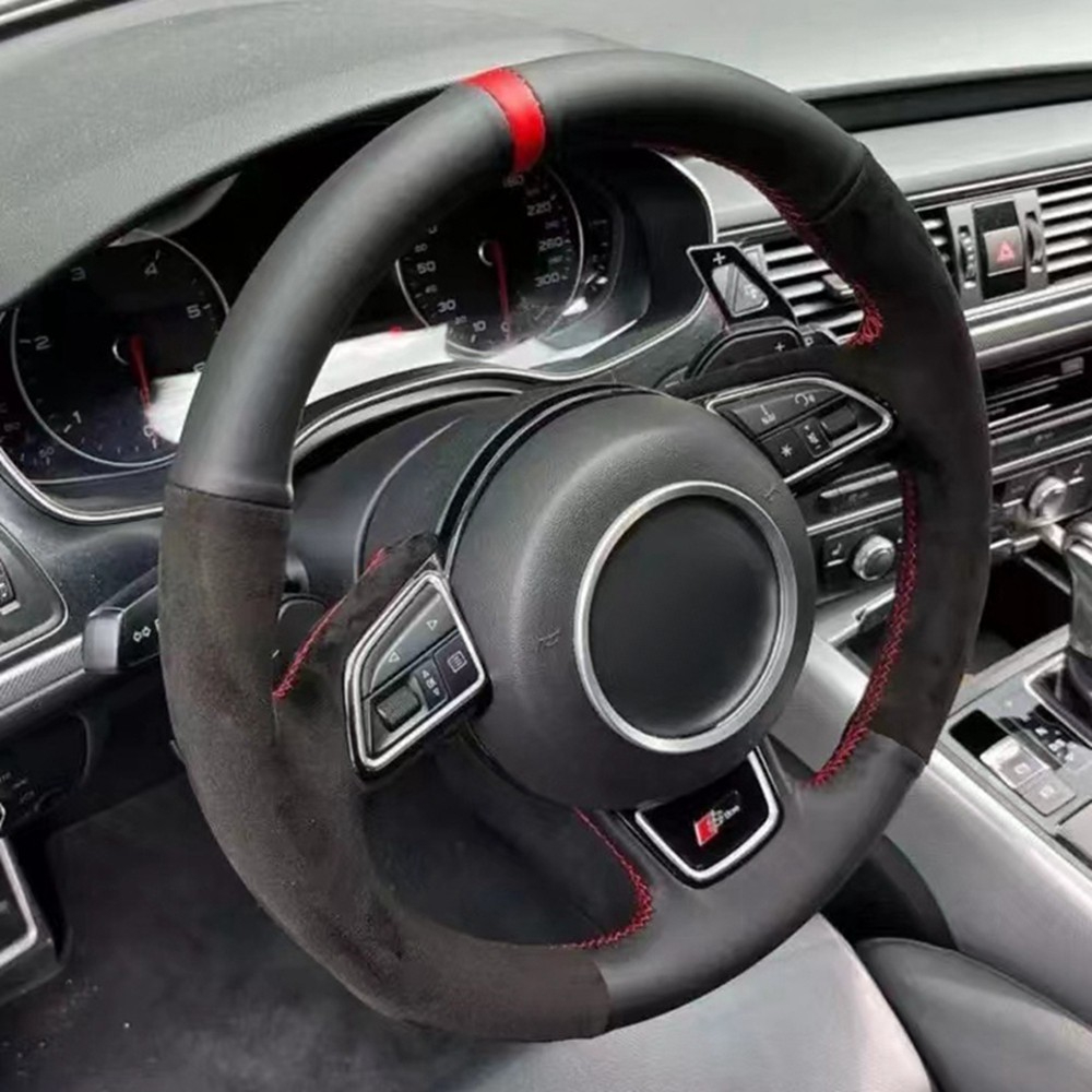 Car Steering Wheel Cover Anti Slip Breathable - Coprivolante per auto a treccia per