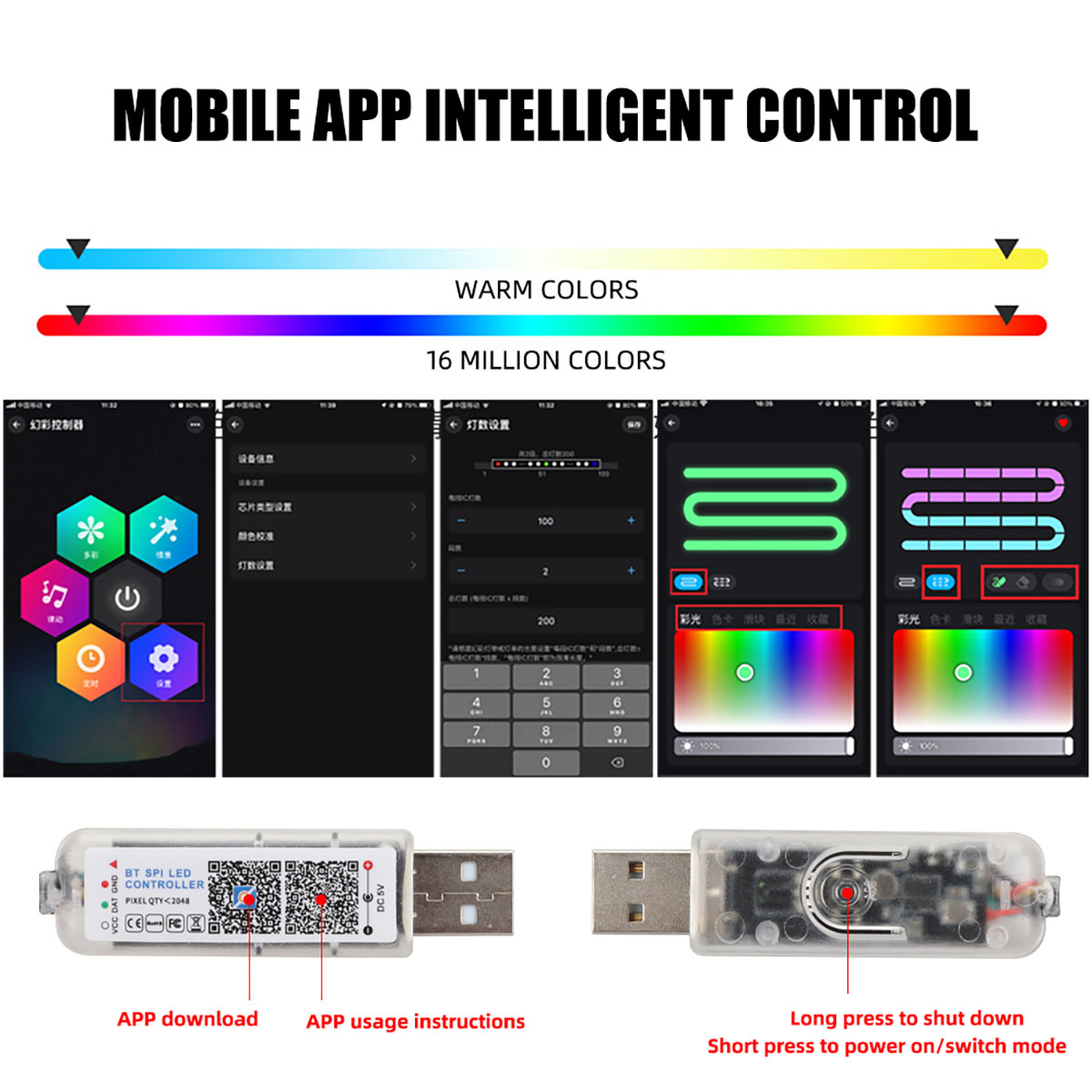 Luci ambientali a LED per auto - Led Ambient Interior Car Lights App Control recensione e prezzo